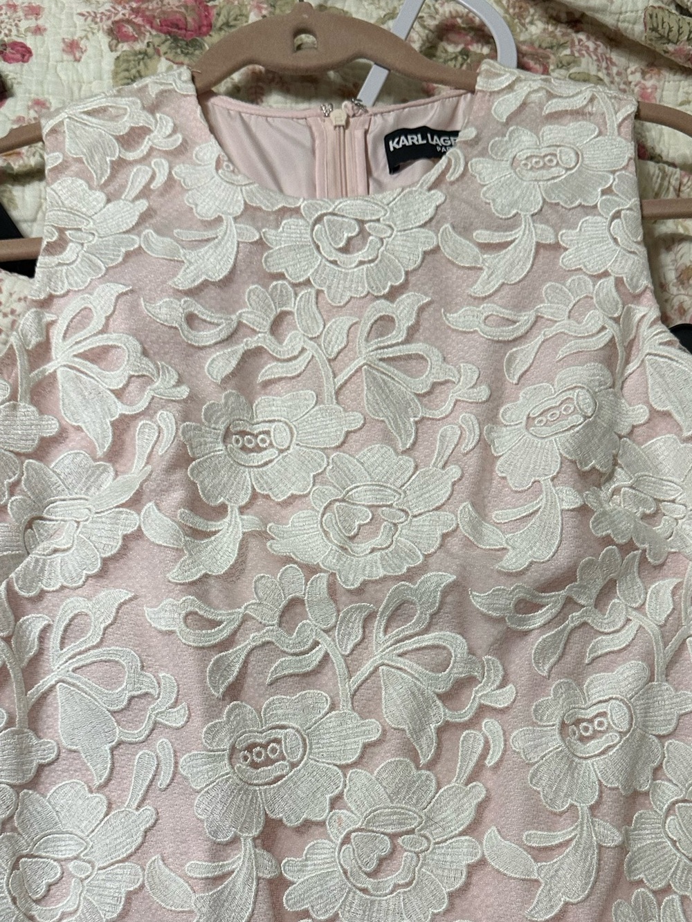Karl Lagerfield Pink Lace Floral Dress Size 4